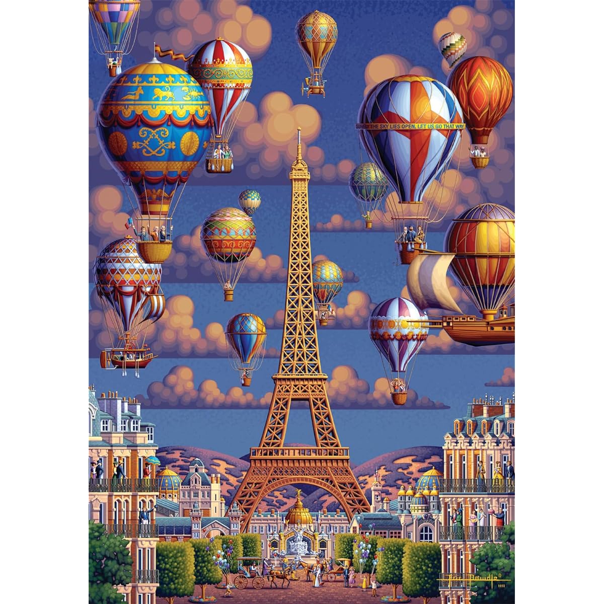 Buffalo Games - Dowdle - Balloons of Paris - 300 Large Piece Jigsaw Puzzle for Adults - Challenge Puzzle Perfect for Game Night - Finished Size 21.25 x 15.00