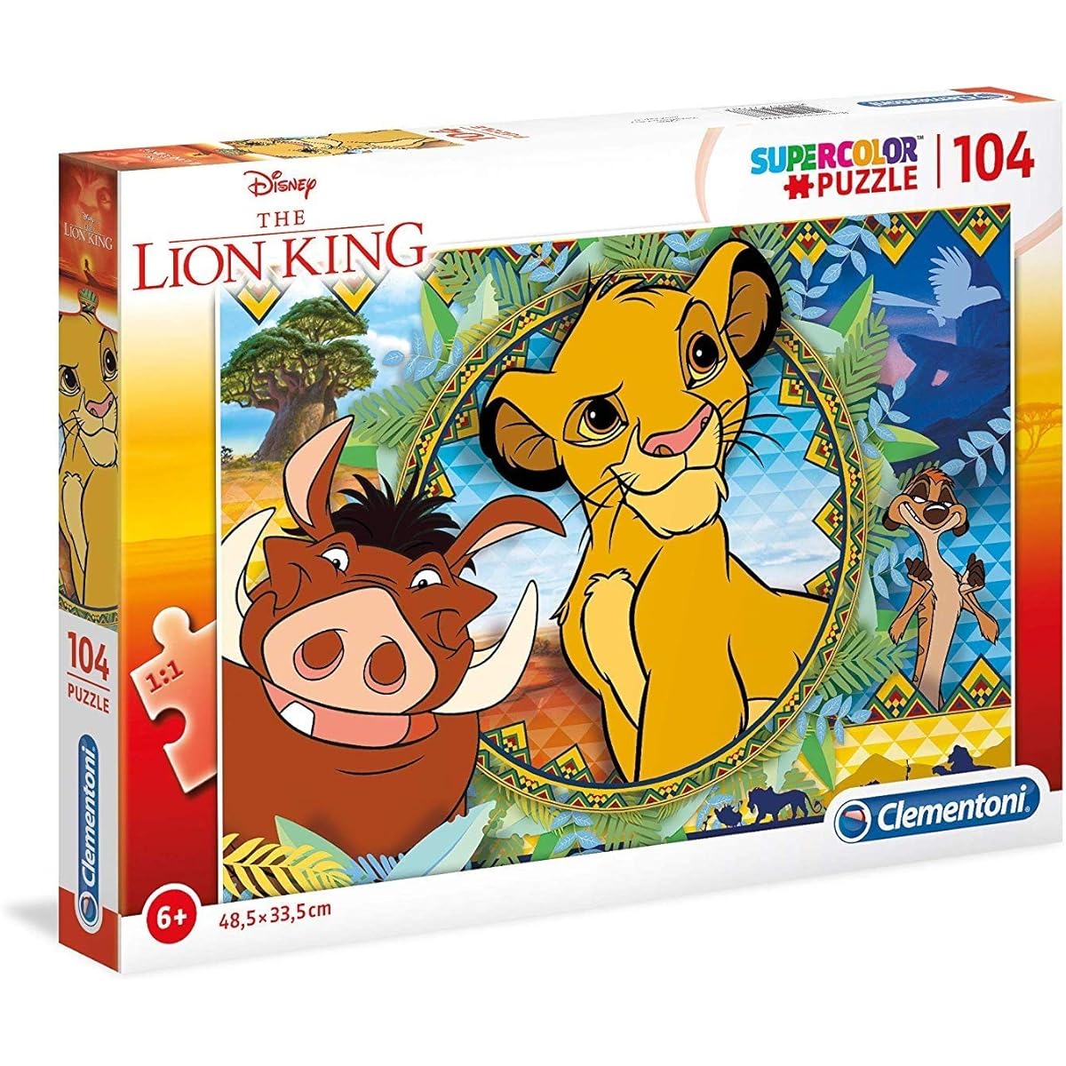 Clementoni - 27287 - Super Color Lion King Puzzle for Kids - 104 Pieces