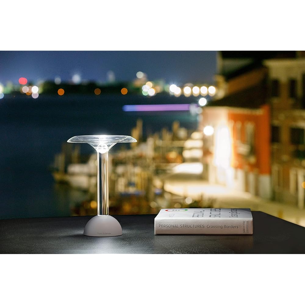 Glowide Fontana GWF1000-W (Milky White) LED Interior Stand Light, 4 Levels of Dimming, Touch Sensor, Glass Fountain Type Table Lamp, Mood Light, Bedroom, Bedside Light, Night Light