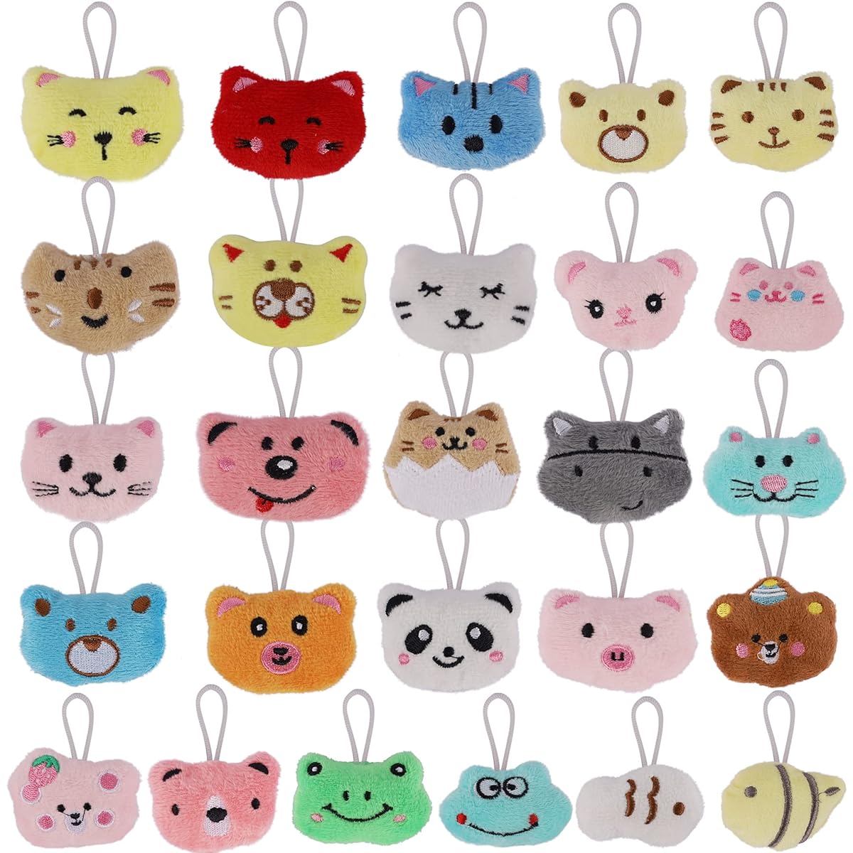 Prsildan 26pcs Mini Animal Plush Toy Set, Cute Small Animal Stuffed Animal Keychains for Kids Party Favors, Christmas Stocking Fillers, Goody Bags, Easter Egg Stuffers, Carnival, Classroom Giveaways