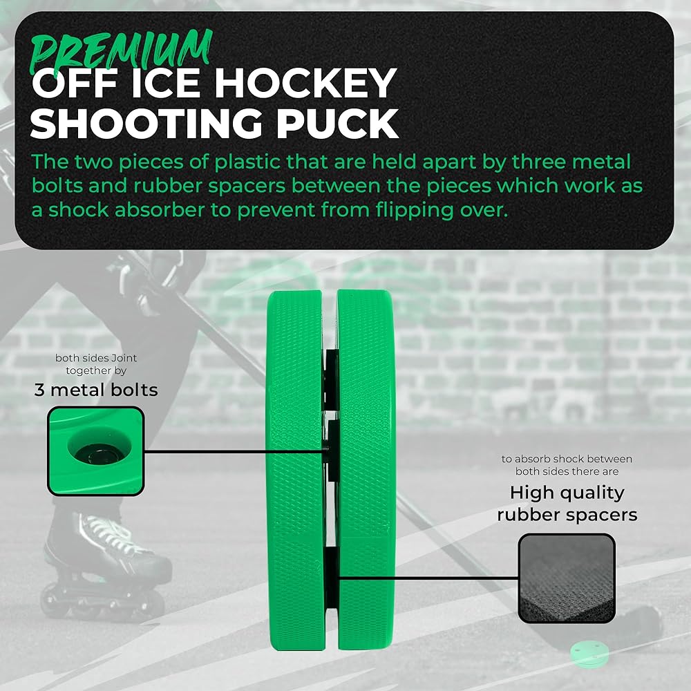 Green Biscuit Snipe Shooting Stick Handling Training Street Hockey Puck