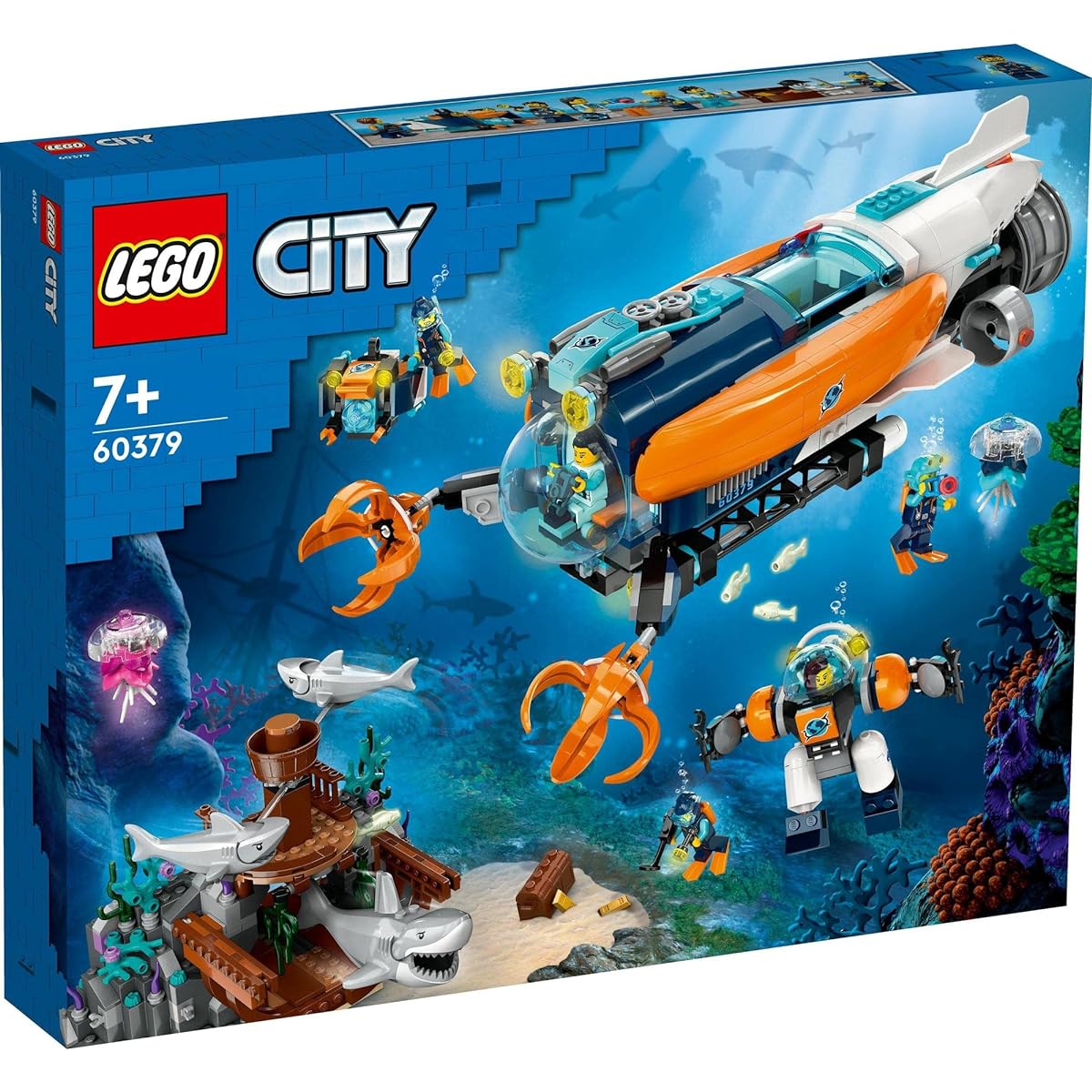 LEGO City Deep Sea Exploration Boat Christmas Gift Christmas 60379 Toy Blocks Present Adventure Boat Ship Boys Girls Age 7 and up