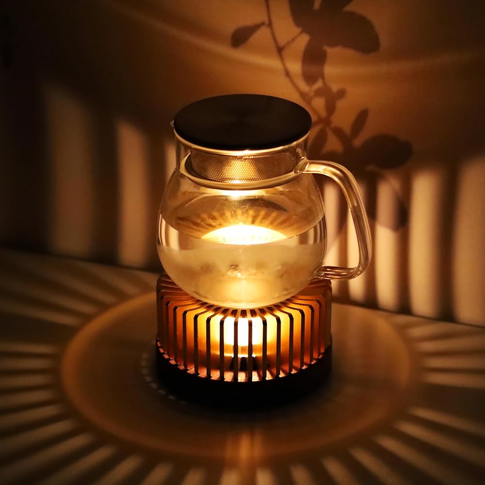 Teapot Warmer [Goods that create an elegant atmosphere and gorgeous presentation with light and shadow] Stylish Candle Tea Warmer Diameter 11cm Candle Heat Retention Tea Tea Coffee Fondue Healing Goods Present