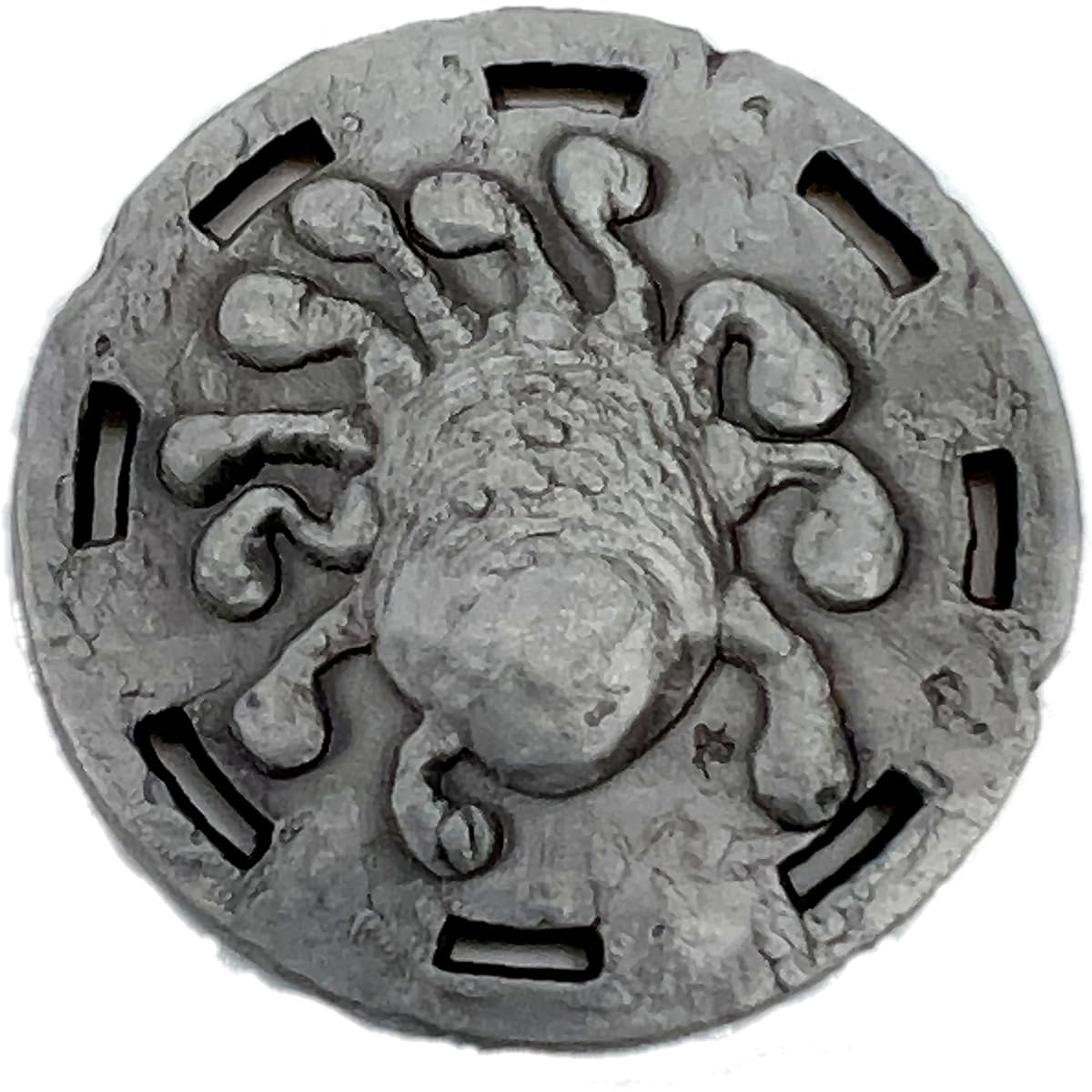 Cryptic Creative Silver Eye Tyrant Decision Coin D2 Head Tail - Yes-No RPG LARP