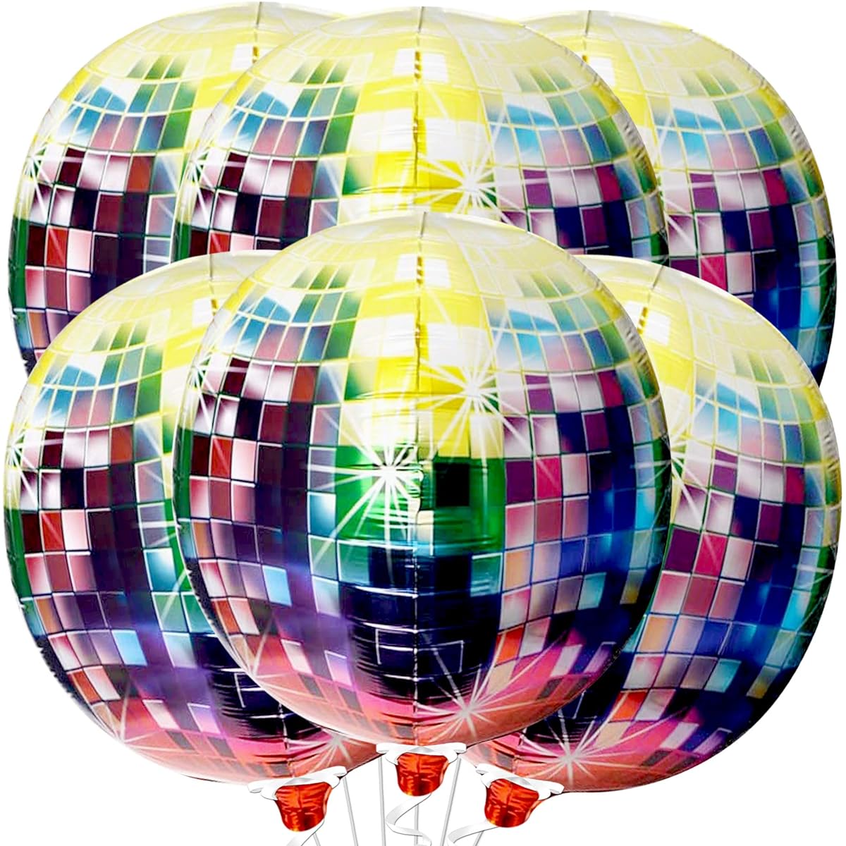 KatchOn Jumbo Discoball Balloons - 22 Inch 6 Pack | 70s Party Decorations Disco Party Decorations 80s Theme Party Decorations | Disco Balloons New Year Decorations 80s Party Decorations