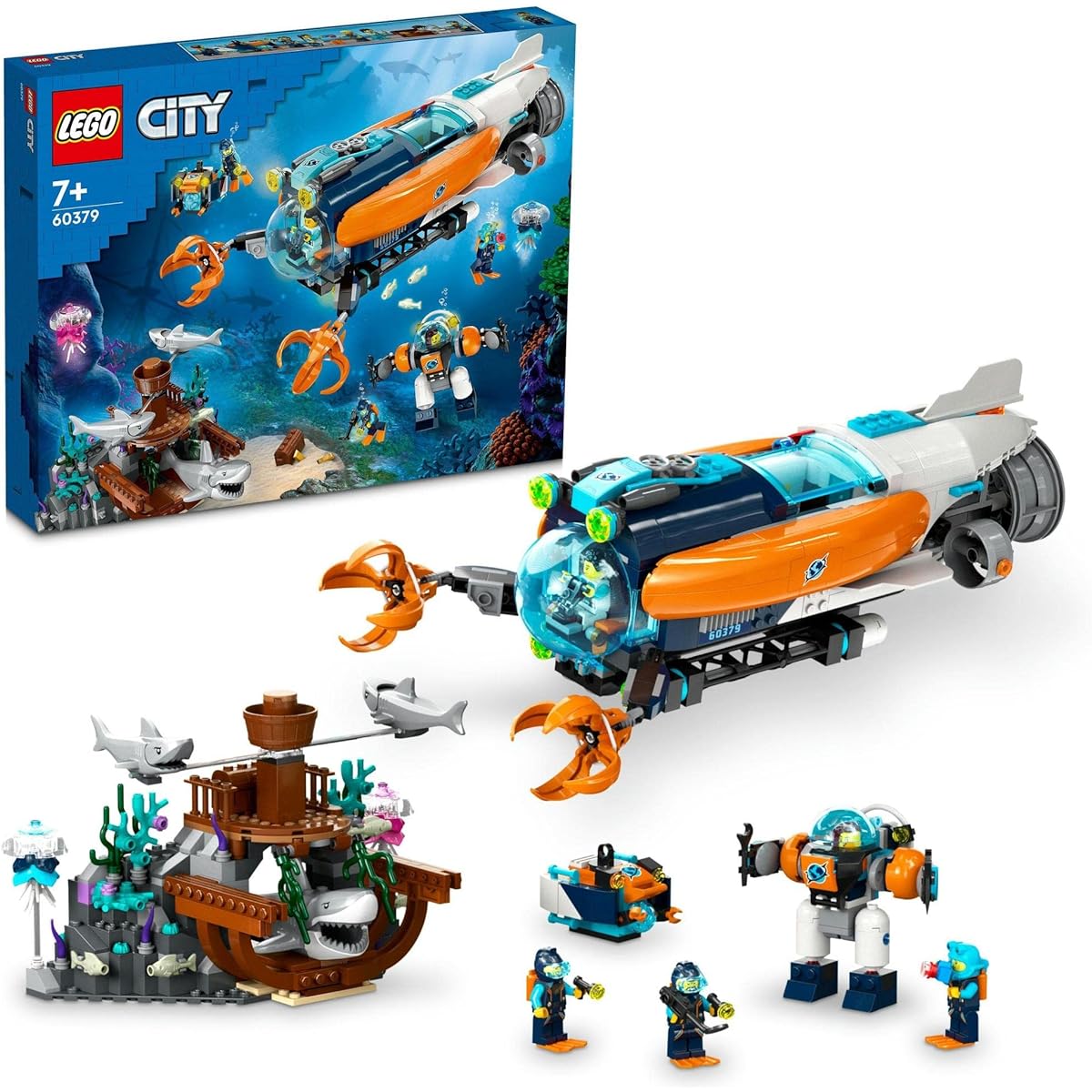 LEGO City Deep Sea Exploration Boat Christmas Gift Christmas 60379 Toy Blocks Present Adventure Boat Ship Boys Girls Age 7 and up