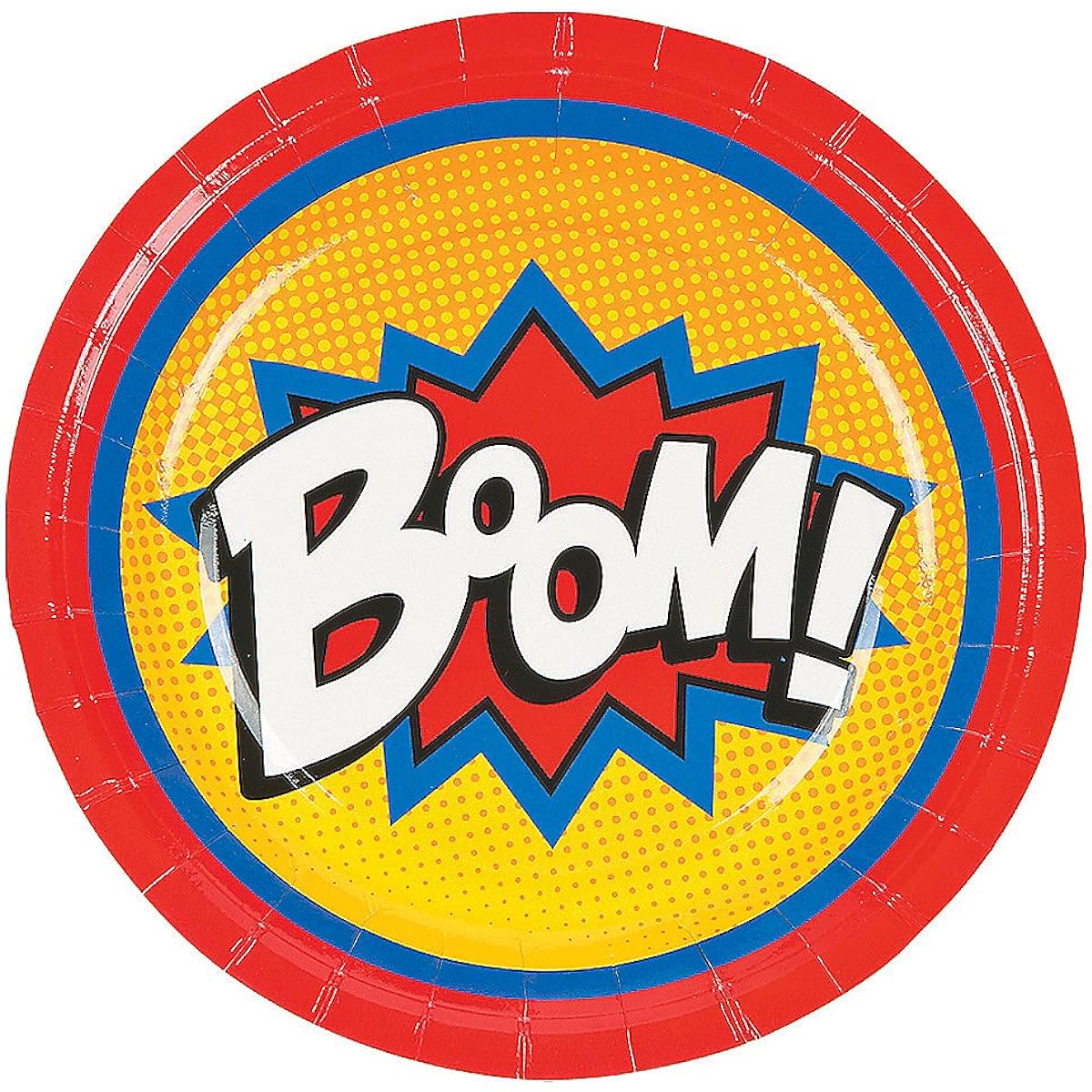 Fun Express Superhero Dessert Plates Birthday Party Supplies Printed Tableware Printed Plates & Bowls Birthday 8 Count