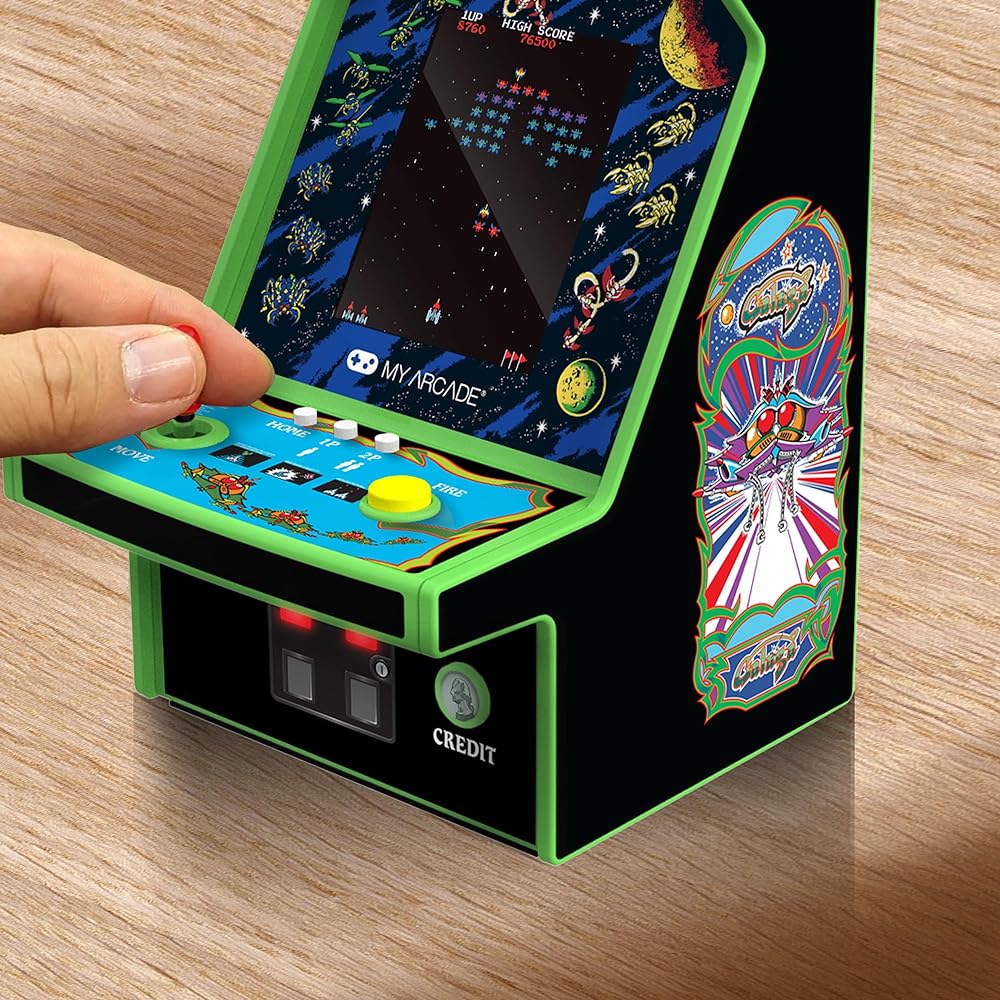 My Arcade Galaga Micro Player Pro 2 Games in 1 Mini Arcade Machine Fully Dynamic 6.75" Collectable Color Display