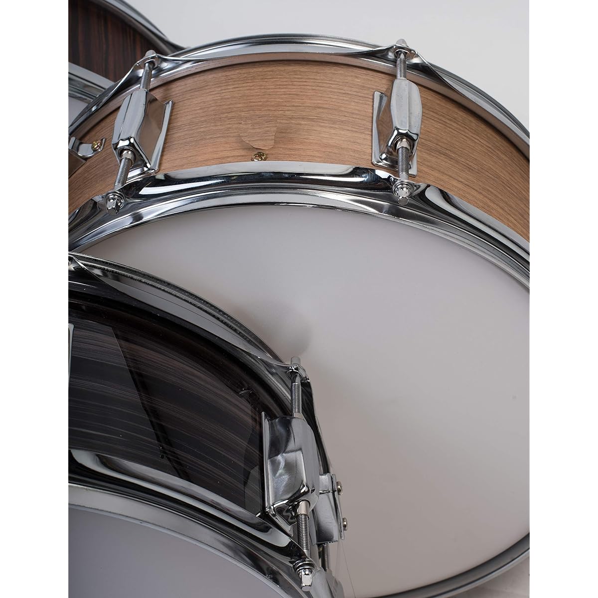 GRIFFIN Oak Wood Snare Drum | PVC Poplar Wood Shell 14" x 5.5" | Percussion Instrument with Drummer Key for Students & Professionals | 8 Tuning Lugs & Deluxe Snare Strainer