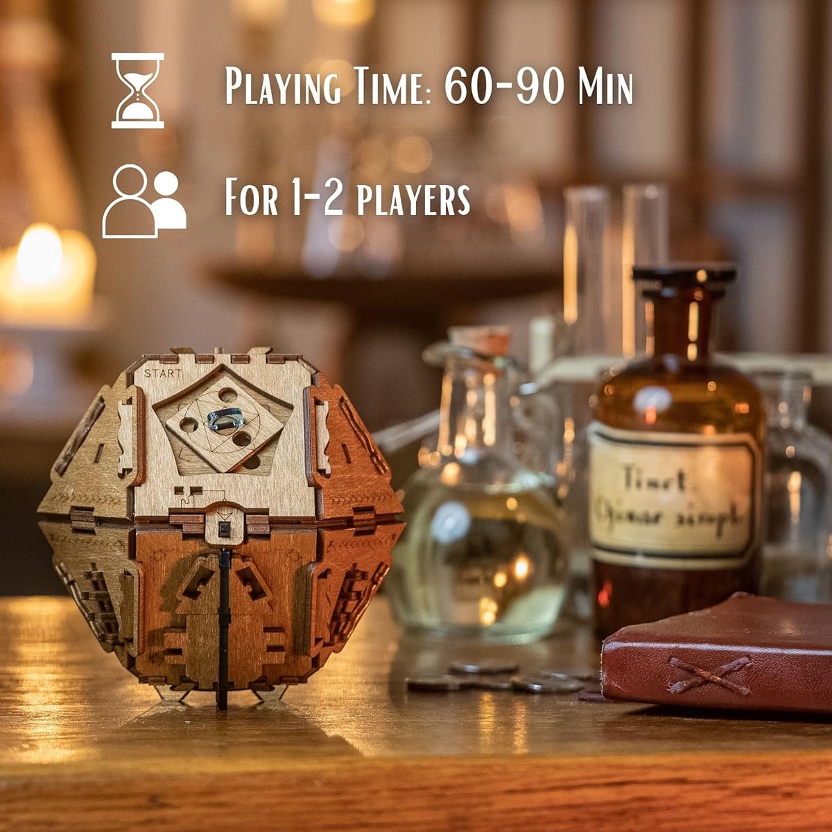 Puzzle Potato - Philosopher's Stone - Escape Room Game - Wooden Puzzle Box - 3D Brain Teaser Puzzle - Treasure Chest (Flamel and the Philosopher's Stone)