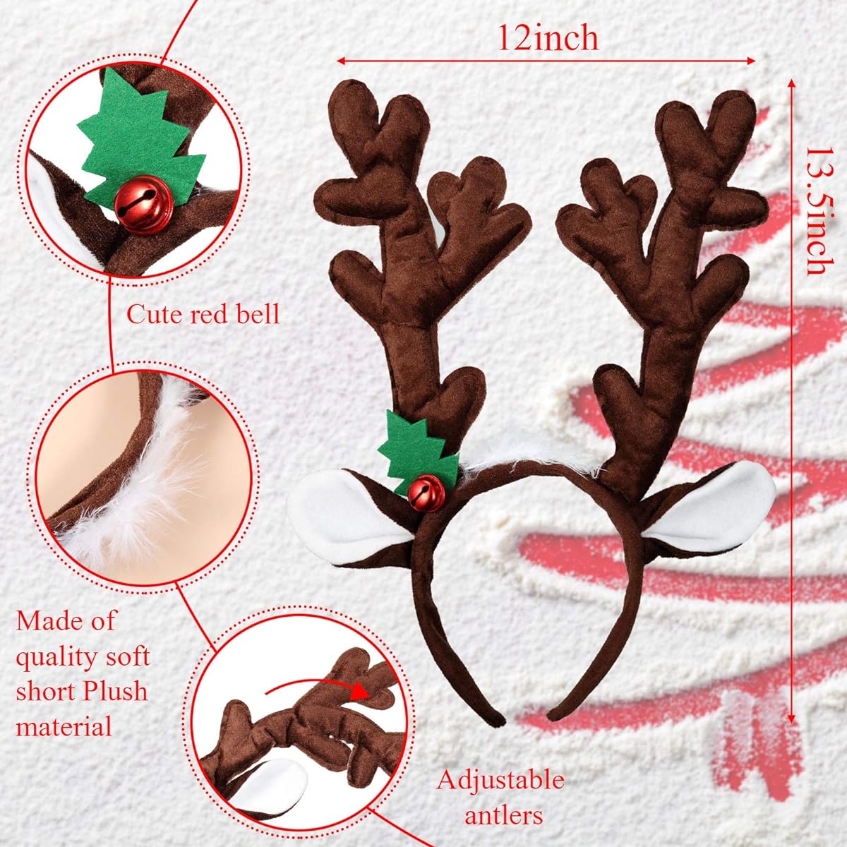Dark Brown Light Brown Antler Headband Reindeer Headband Headwear Christmas Party Headband Deer Party Hairband for Christmas Easter Halloween Party