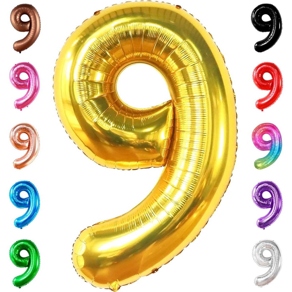 Giant, Gold Number 9 Balloon Foil - 40 Inches | Gold 9 Balloon Number 9th Birthday Decorations | Number 9 Balloon Birthday | 9 on the Cloud Birthday Decorations for Girls
