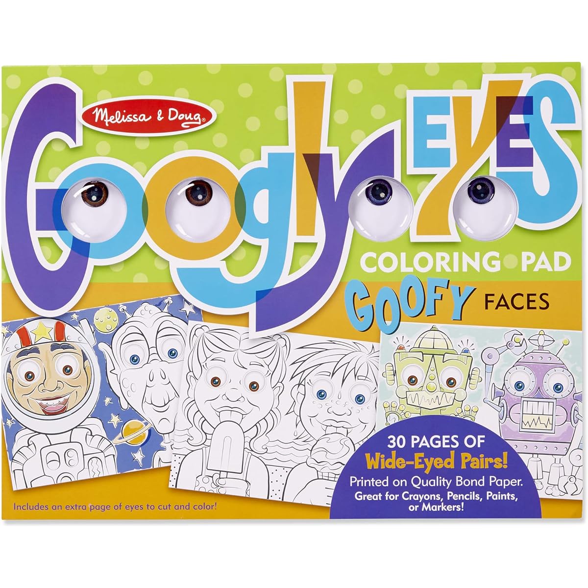 Melissa & Doug Wacky Face - Googly Eyes Coloring Pad Toy