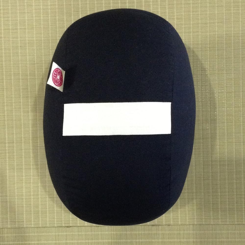 [Edoten] Zafu Zafu cushion for zazen and yoga, with discharge dyed pattern, high quality zafu made from dungaree fabric, with sticky hands, no tucks, plain black, canvas handles