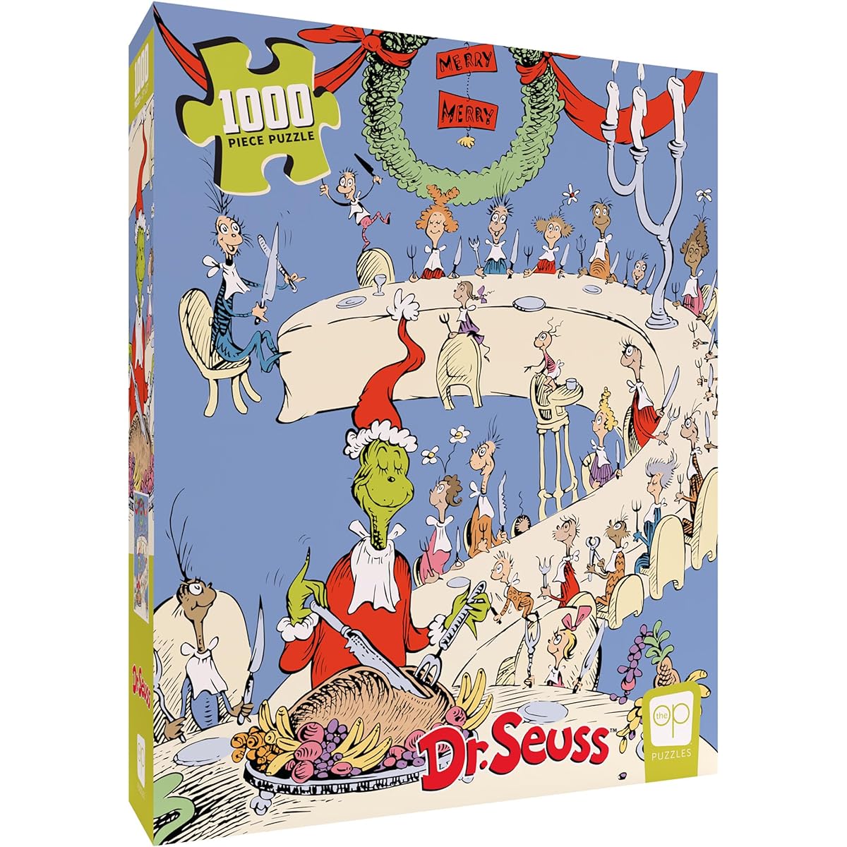 Dr. Seuss "The Grinch Feast" 1000 Piece Jigsaw Puzzle | Collectible Puzzles Featuring the Grinch | Artwork Celebrating Classic Children's Books | Officially Licensed Dr. Seuss Puzzles & Merchandise
