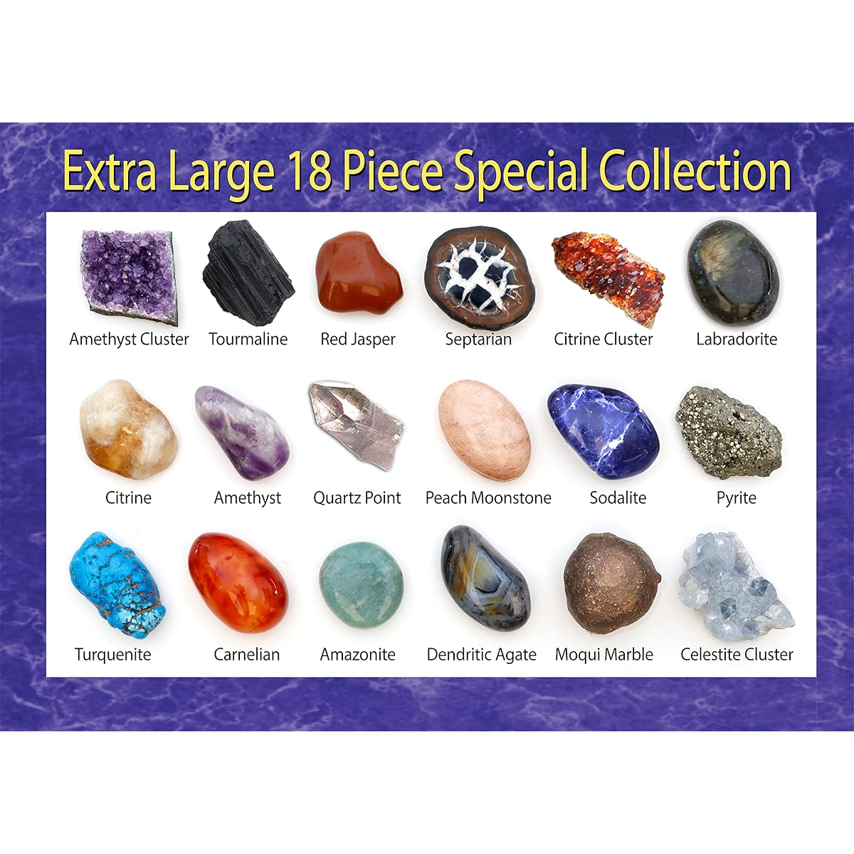 Extra large 18 piece special rock & mineral collection.