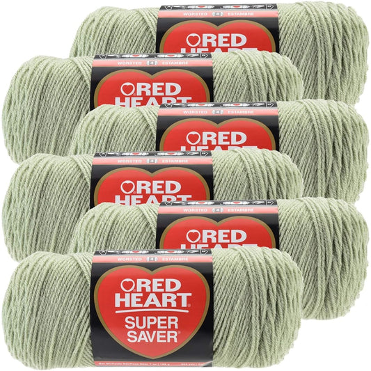 Red Heart Frosty Green Super Saver Yarn 6 Pack