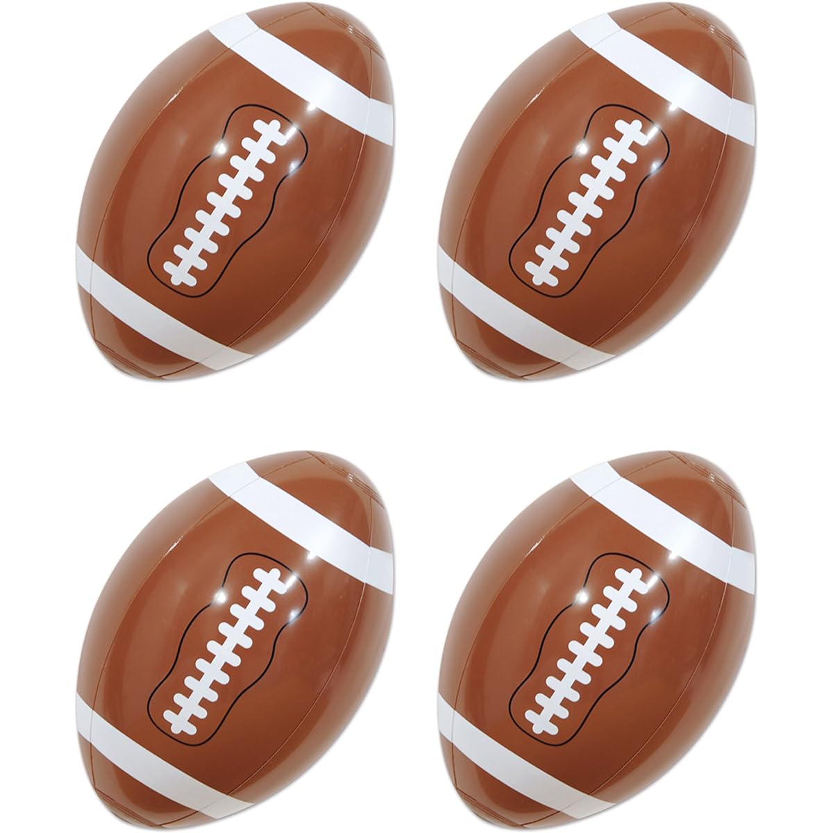 Beistle 54881 4 Pieces Inflatable Soccer Ball, 9 Inches, Brown/White