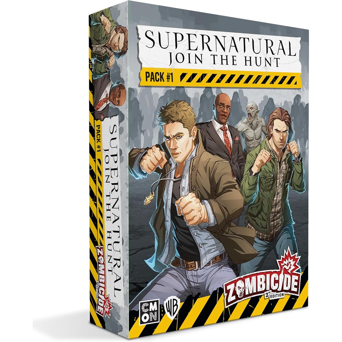 CMON Zombicide Supernatural Character Pack #1 - Sam, Dean, Alpha Vampire, Wendigo - Unleash hellish action! Ages 14 and up, 1-6 players, 60 minutes of play time, generated co-op board game