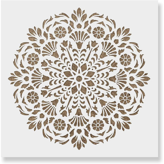 Lirio Mandala Stencil Template for Walls and Crafts, Reusable Stencil for Painting, S&L Size