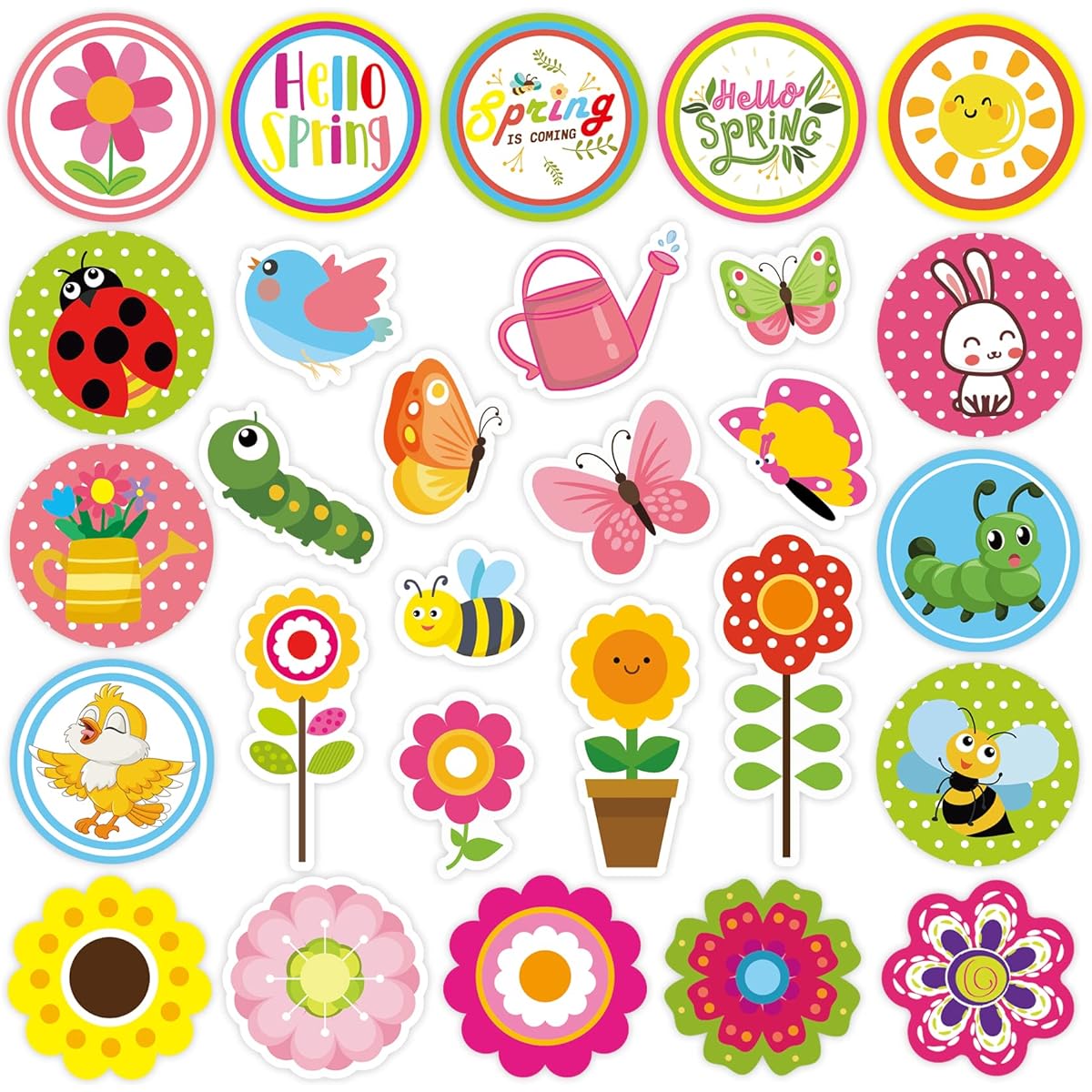 Spring Stickers Flower Stickers Spring Flower Stickers for Kids/Crafts/Envelopes Spring Stickers Bulk Purchase Spring Decorations Spring Self-Adhesive Stickers Kids Party Supplies