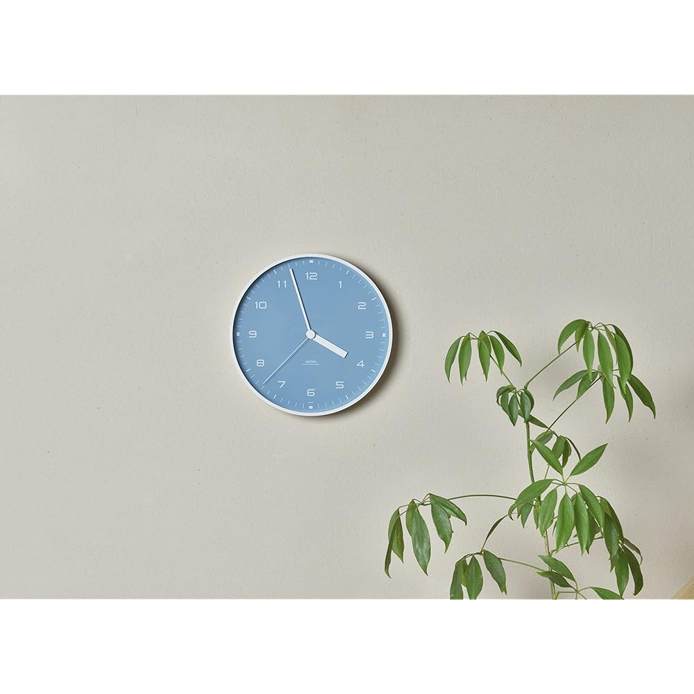 Lemnos Wall Clock AIRA Analog Aluminum Light Blue Light Blue LC18-03 LBL Lemnos φ200×d40mm