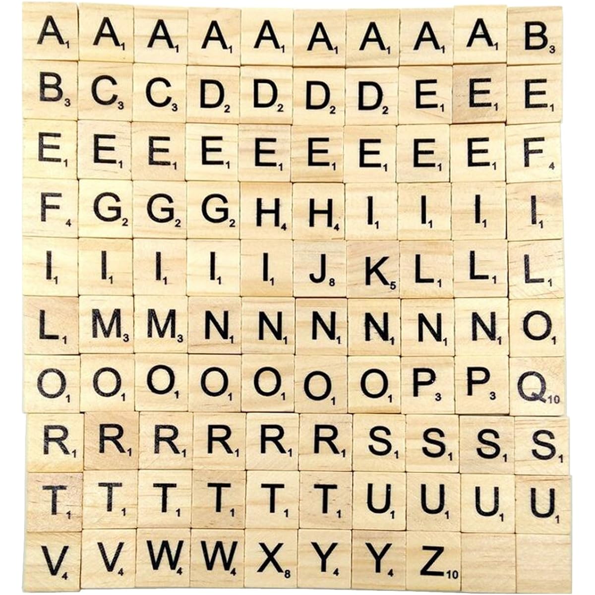 Sunnyglade 200 Wooden Letter Tiles A-Z Uppercase Letters for Crafts, Pendants, Spelling (200 Pieces)