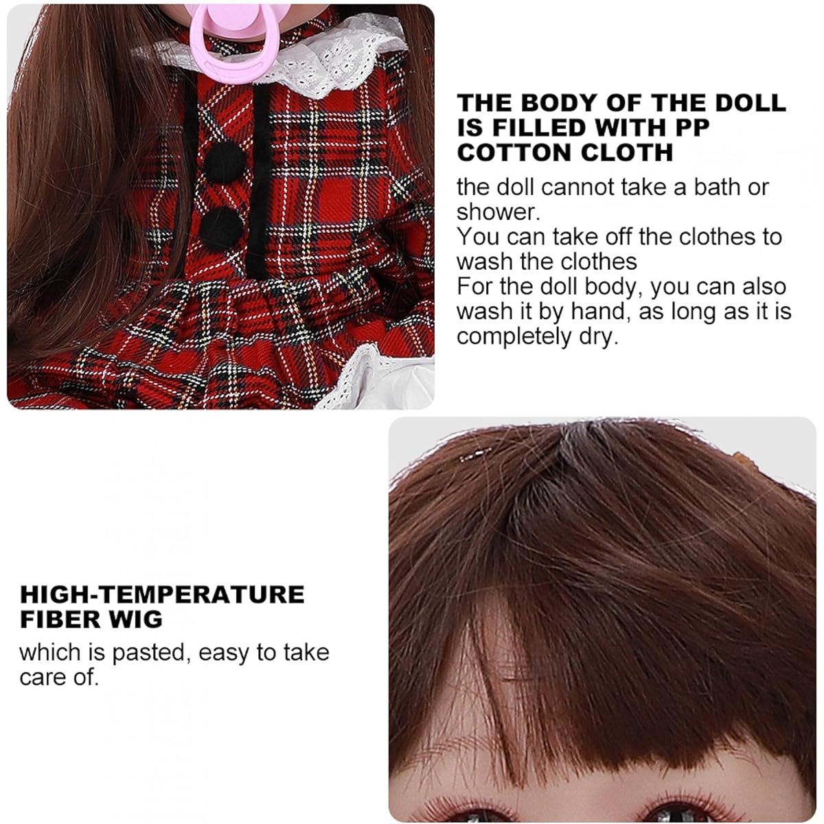Reborn Doll Kit,Realistic Girl Silicone Limbs and Head Reborn Baby Doll Silicone Vinyl Baby Toys for Kids Birthday for Christmas(Brown eyed doll)