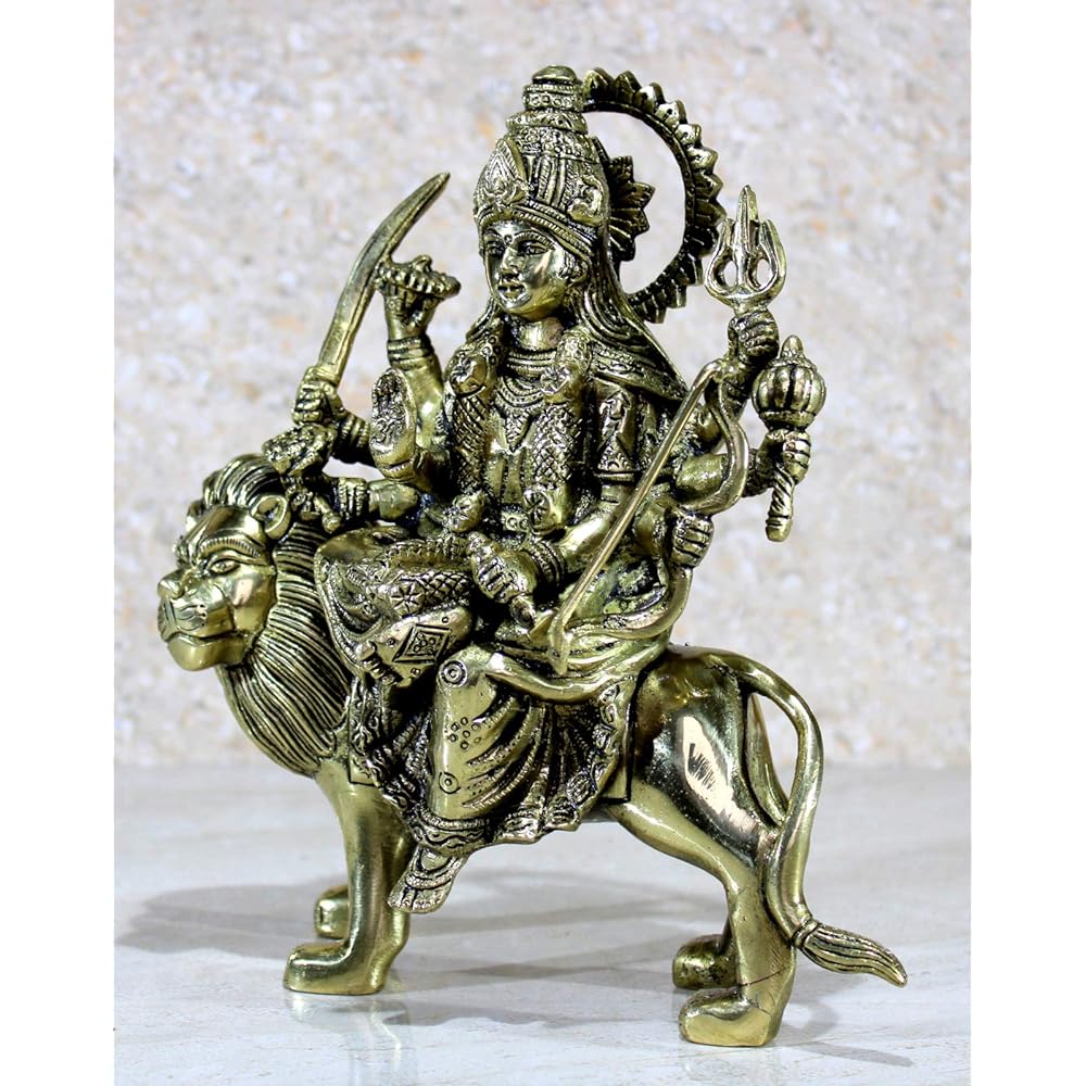 eSplanade Best Quality Brass Statue Maa Durga Mata Rani Idol for Home Mandir (8.5")eSplanade Best Quality Brass Statue Maa Durga Mata Rani Idol for Home Mandir (8.5")