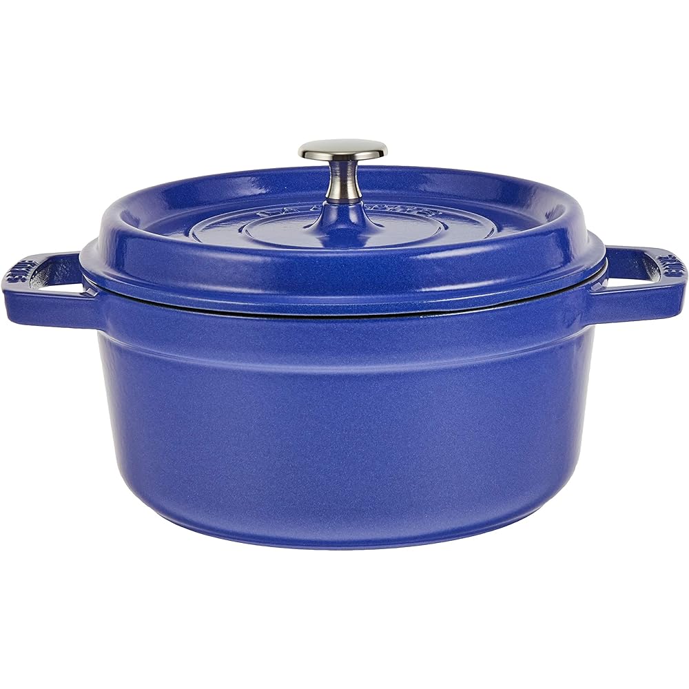 staub "Pico Cocotte Round Blueberry 22cm" Both Hand Cast Enamel Pot IH Compatible [Authorized Japanese Product] La Cocotte Round 40508-228
