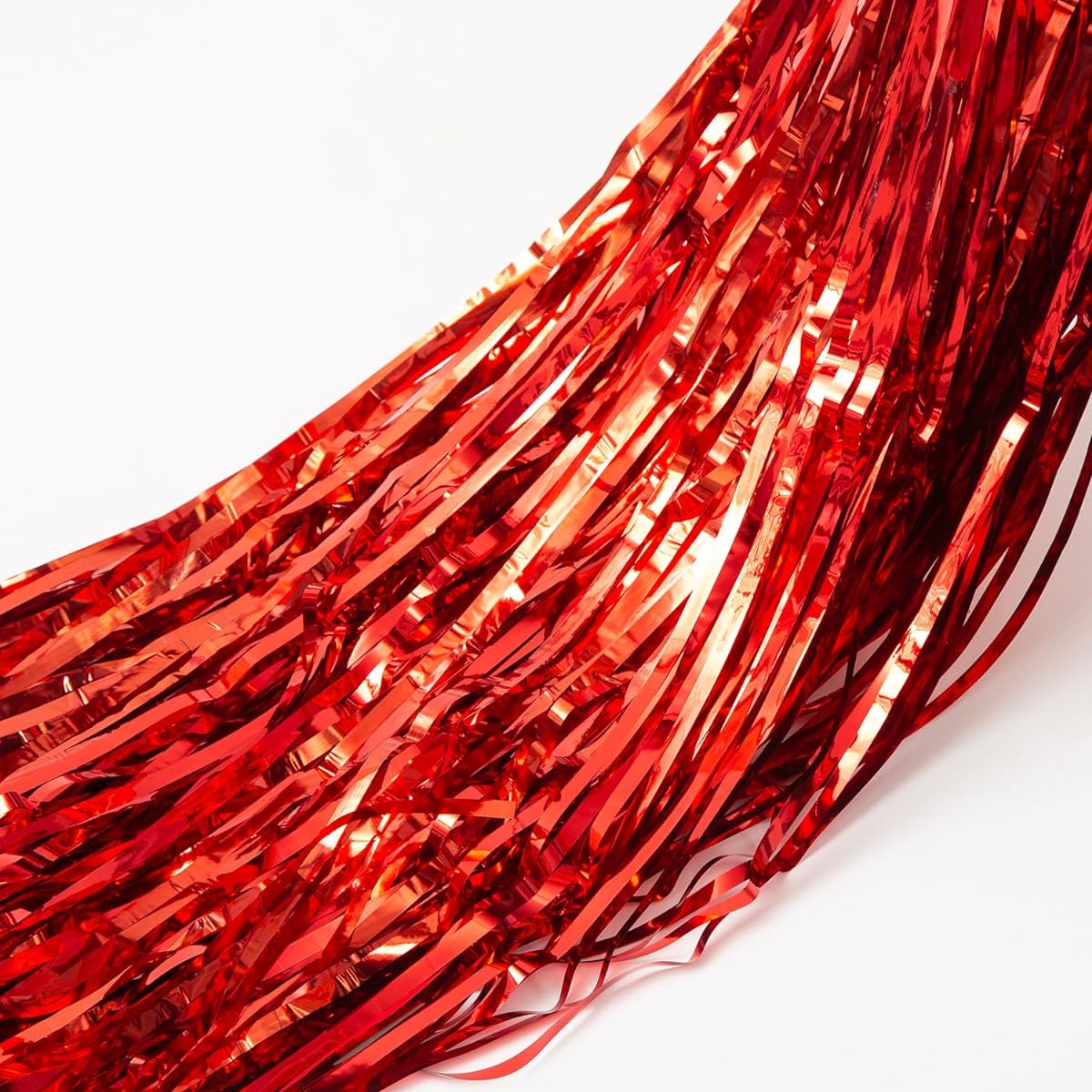 Tinsel Foil Fringe Curtains Streamer Backdrop Curtains with Adhesive Photo Booth Background Home Wall Window Decorations Birthday Wedding Party Decor Red 4 Pack