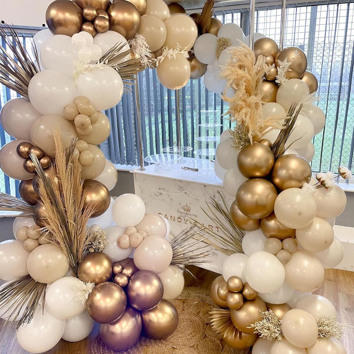 Sand white beige balloons.