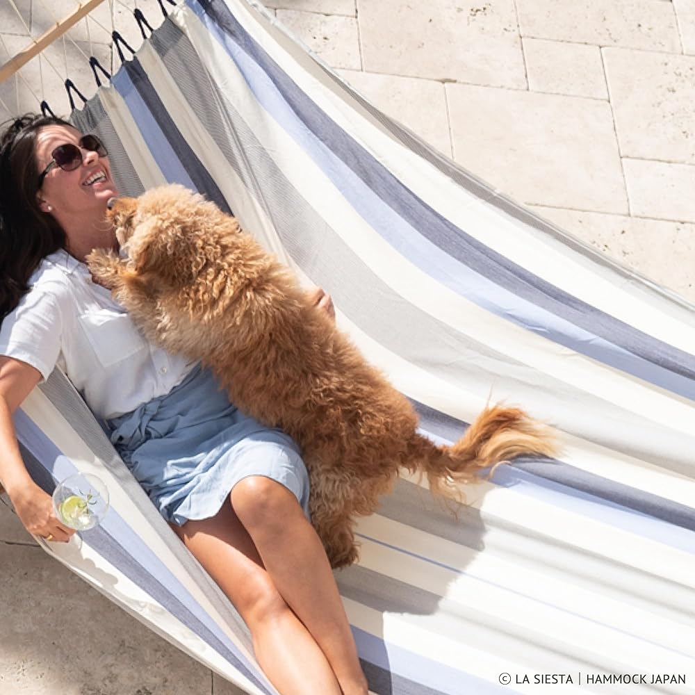 LA SIESTA Hammock with bar single size Alisio [for 1 person] Hamactex for outdoor use ALR14 (Seasalt ALR14-13)