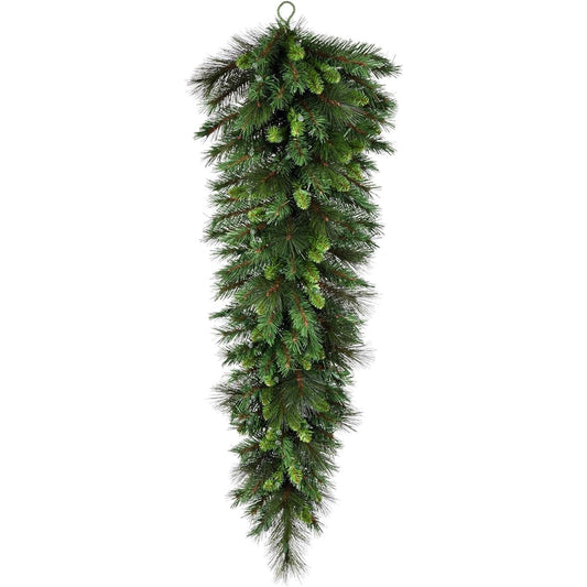 Vickerman 36" Bangor Mixed Pine Artificial Christmas Teardrop with Clear Duralite Incandescent Mini Lights - Faux Pine Christmas Teardrop - Seasonal Indoor Wall Decor