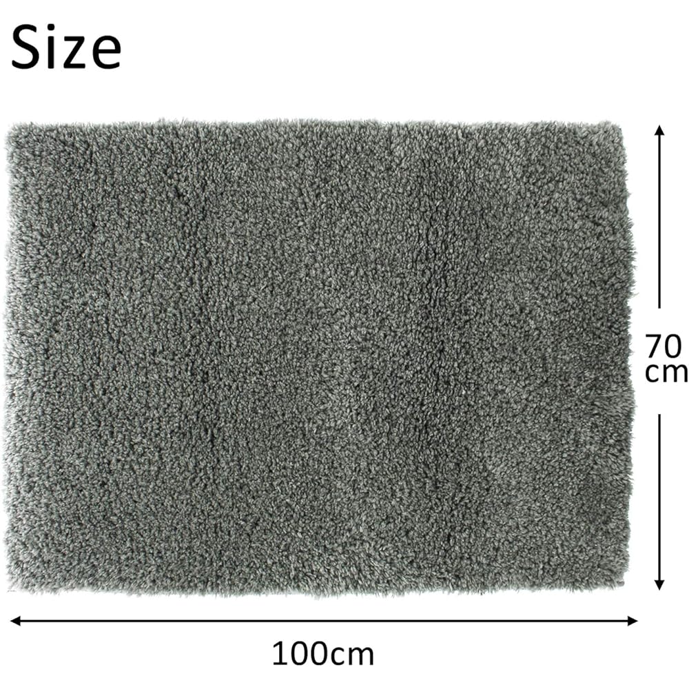 Hashizume Shoten Bathroom Foot Wiping Mat, Gray, Approx. 70cm x 100cm Cozy Up Bath Mat