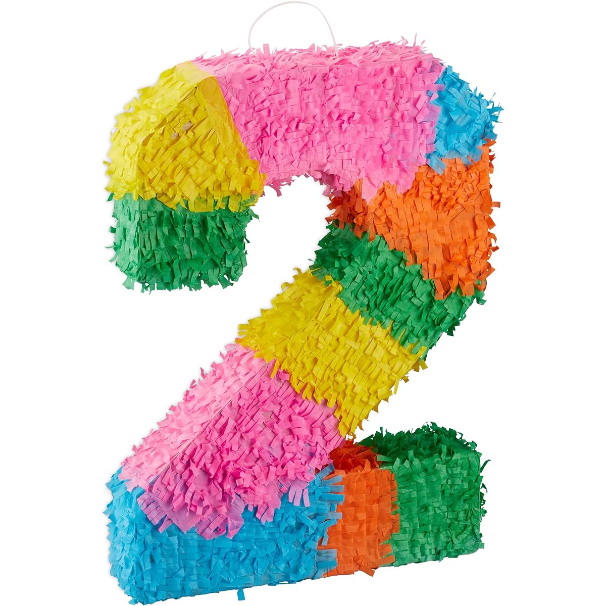 Relaxdays 10025189_904 Birthday Pinata Number 2 Hanging Pinata for Kids and Adults Stuffed Colorful 2