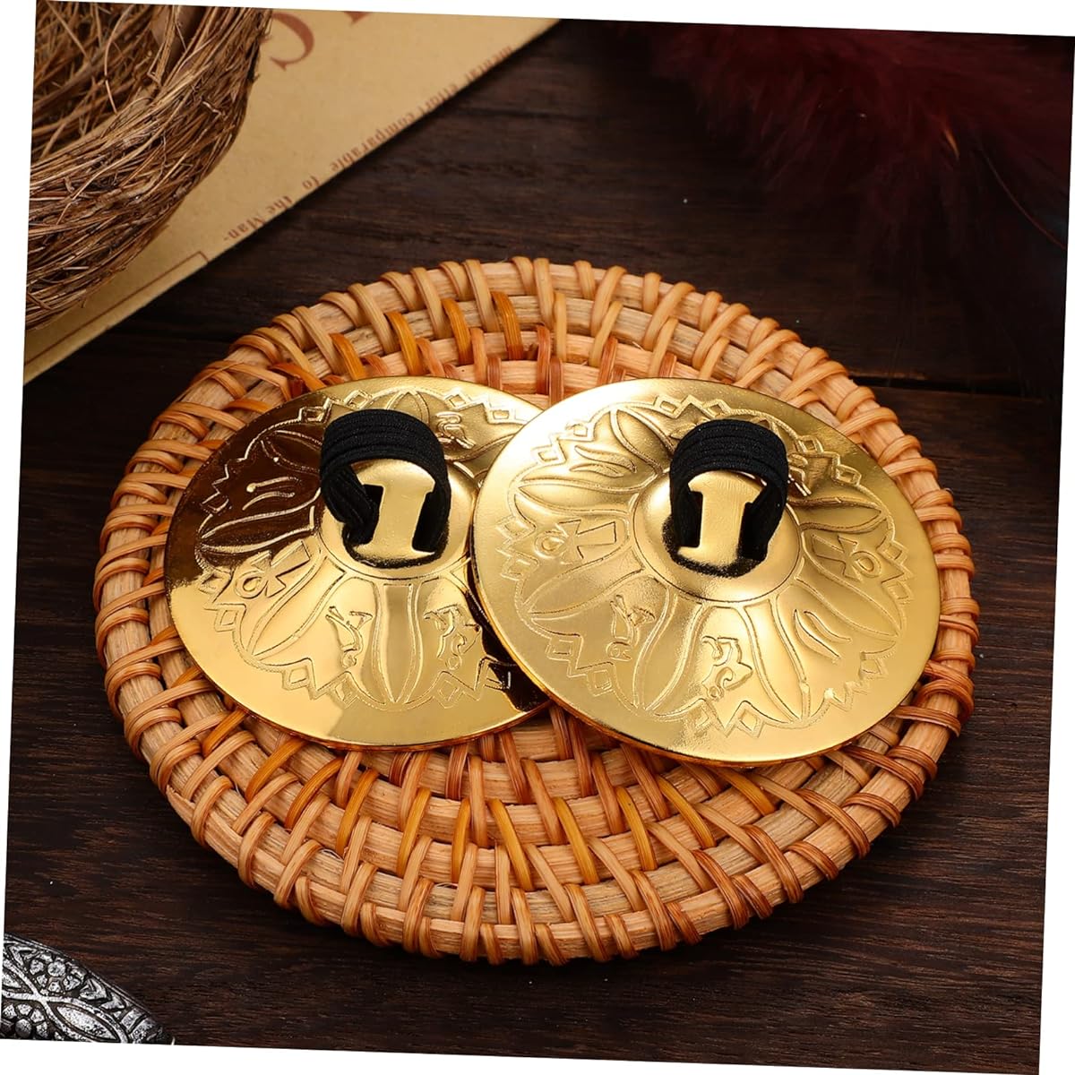 Vaguelly 40 Finger Cymbals Thai Monkey Ornament Dance Finger Cymbals Hand Percussion Mini Cymbals Belly Dance Cymbals
