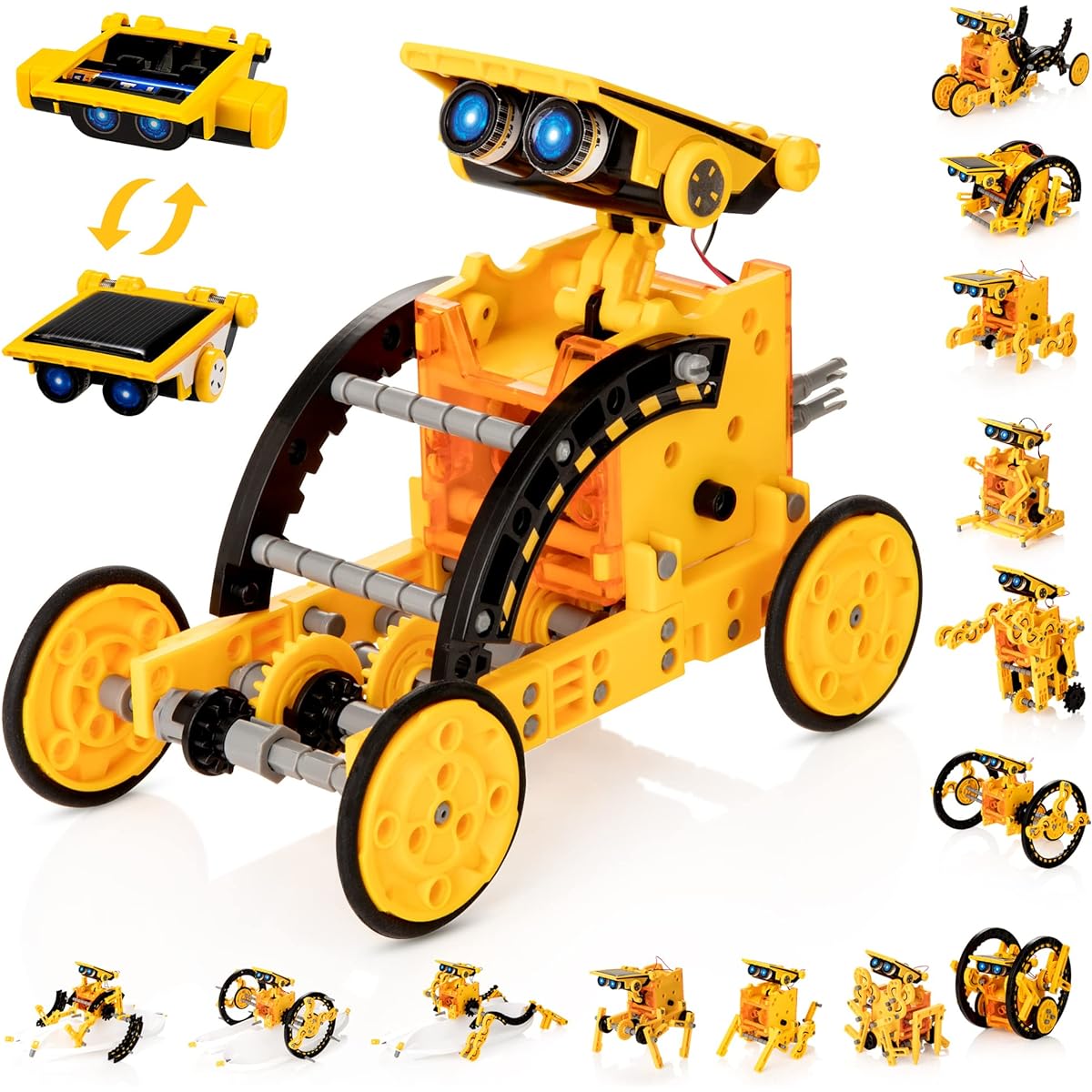 KIDWILL Solar Robot Kit for Kids, 14-in-1 Educational STEM Science Toy Solar Powered Building Kit DIY Assembled Battery Operated Robot Set for Kids, Teens, Science Enthusiasts