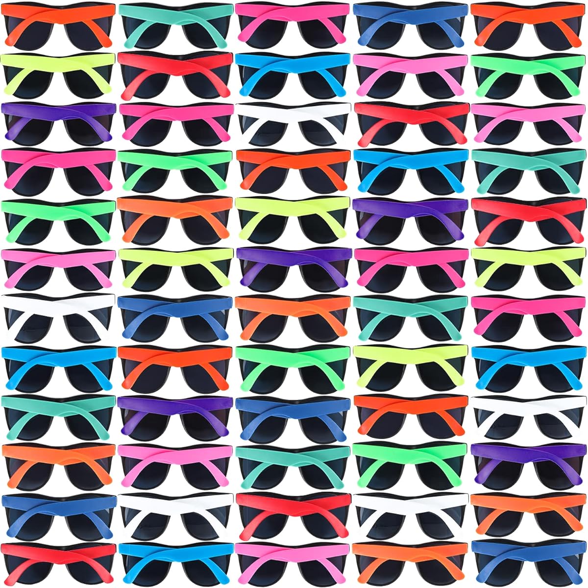 60 Pack Sunglasses Bulk Party Favors 12 Neon Sunglasses UV400 Protection Great for Pool Party Beach Party Birthday Gift Party Toys Outdoor Party Supplies for Teens and Adults