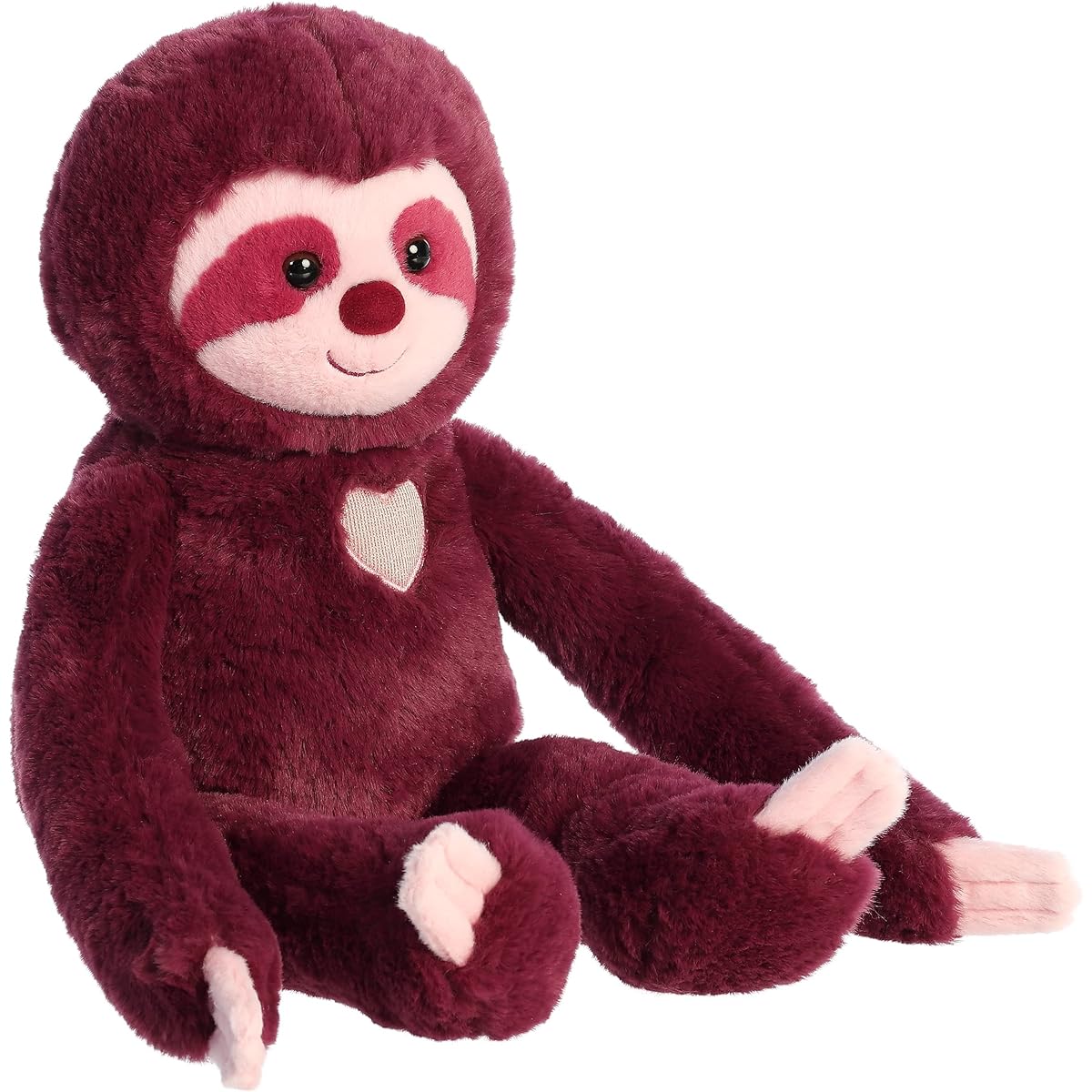 Aurora® Heartwarming Valentine's Sweetie Sloth Plush Decorative Charm, Adorable Buddies, Amethyst, 20.5"