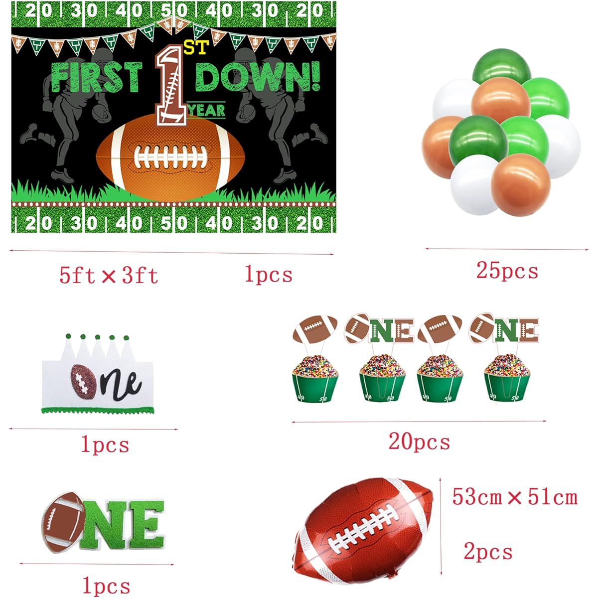 football 1st birthday party decorations 1st birthday decorations 1st year down banner 1st year down party decorations football 1st birthday background