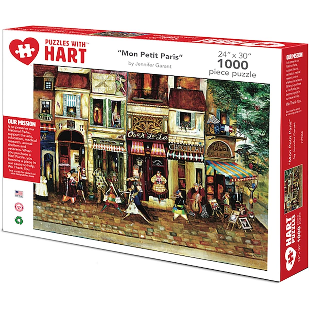 Heart Puzzle by Jennifer Galland Mon Petit Paris 24 x 30 1000 Piece Puzzle