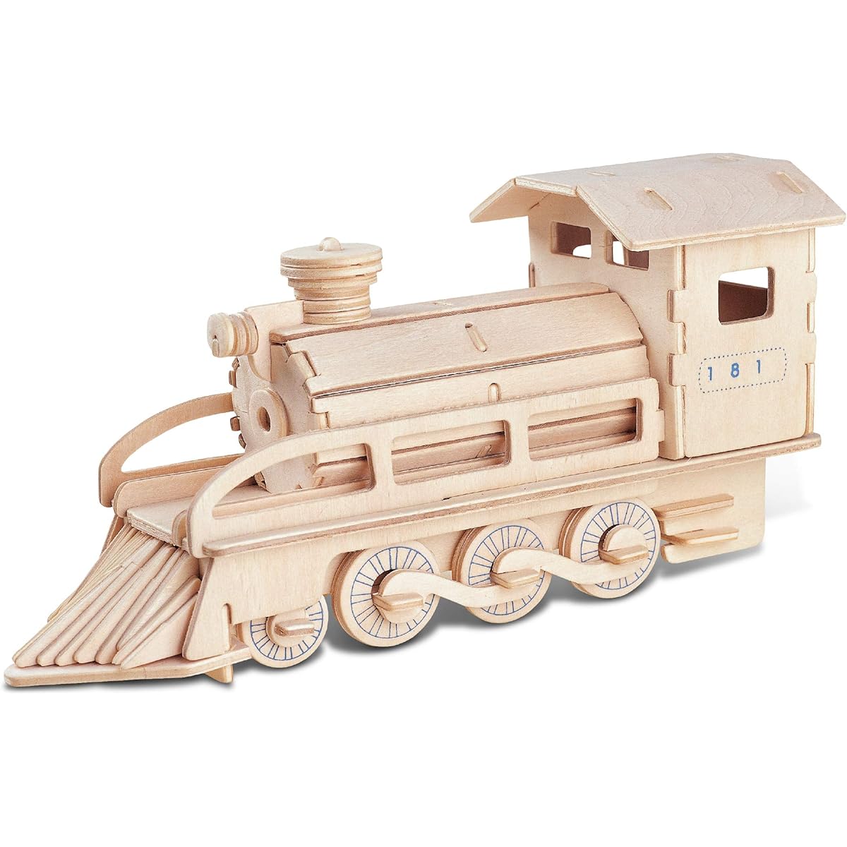 Puzzled 3D Puzzle Steam Train Wooden Craft Building Model Kit Fun Unique Educational DIY Wooden Toys Assembly Unfinished Craft Hobby Classic Train Puzzle Assemble Paint Decorate 72 Piece Pack