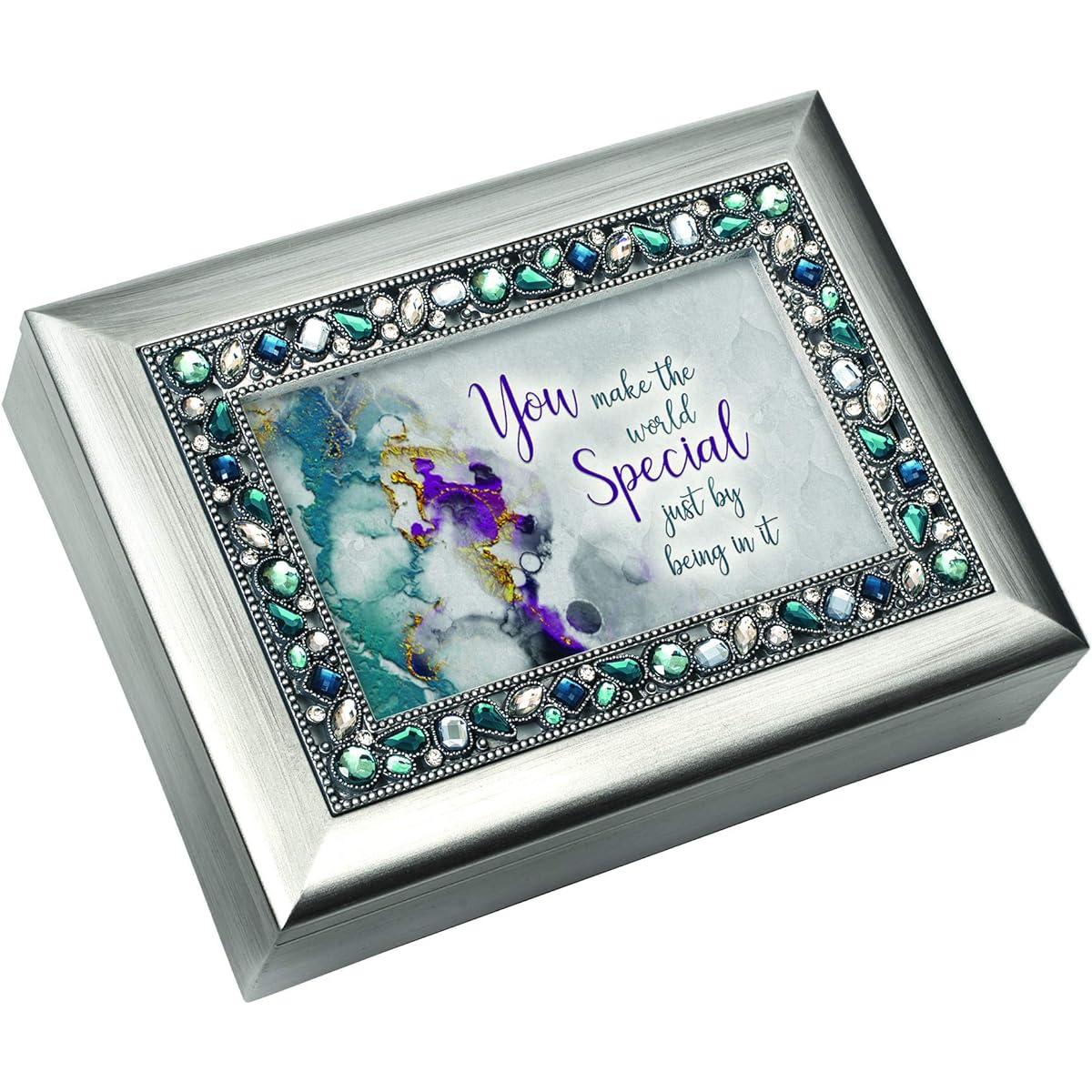 Cottage Garden Someone Special Jewelry Music Box Plays Melodic Tunes 8x6 Blue JM469C