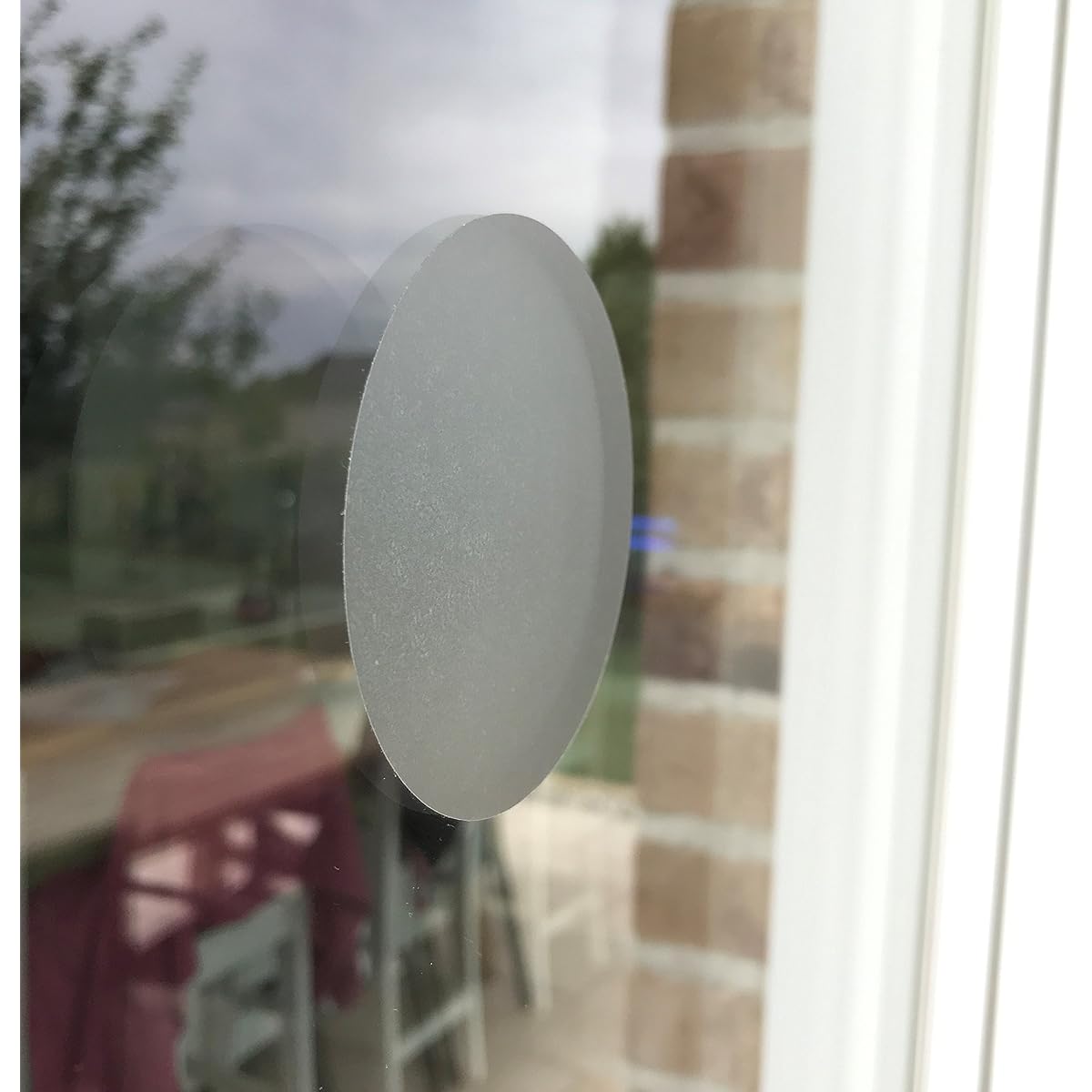 3 Sets of 21 Round Stickers (63 Rounds) - Anti-Collision Stickers to Prevent People and Birds from Colliding with Window Glass / Choice of Colors (Diameter: 3 inches) (Semi-Clear Frosted/Dust)