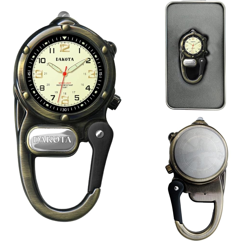 Dakota Mini Clip with Microlight - Antique Gold
