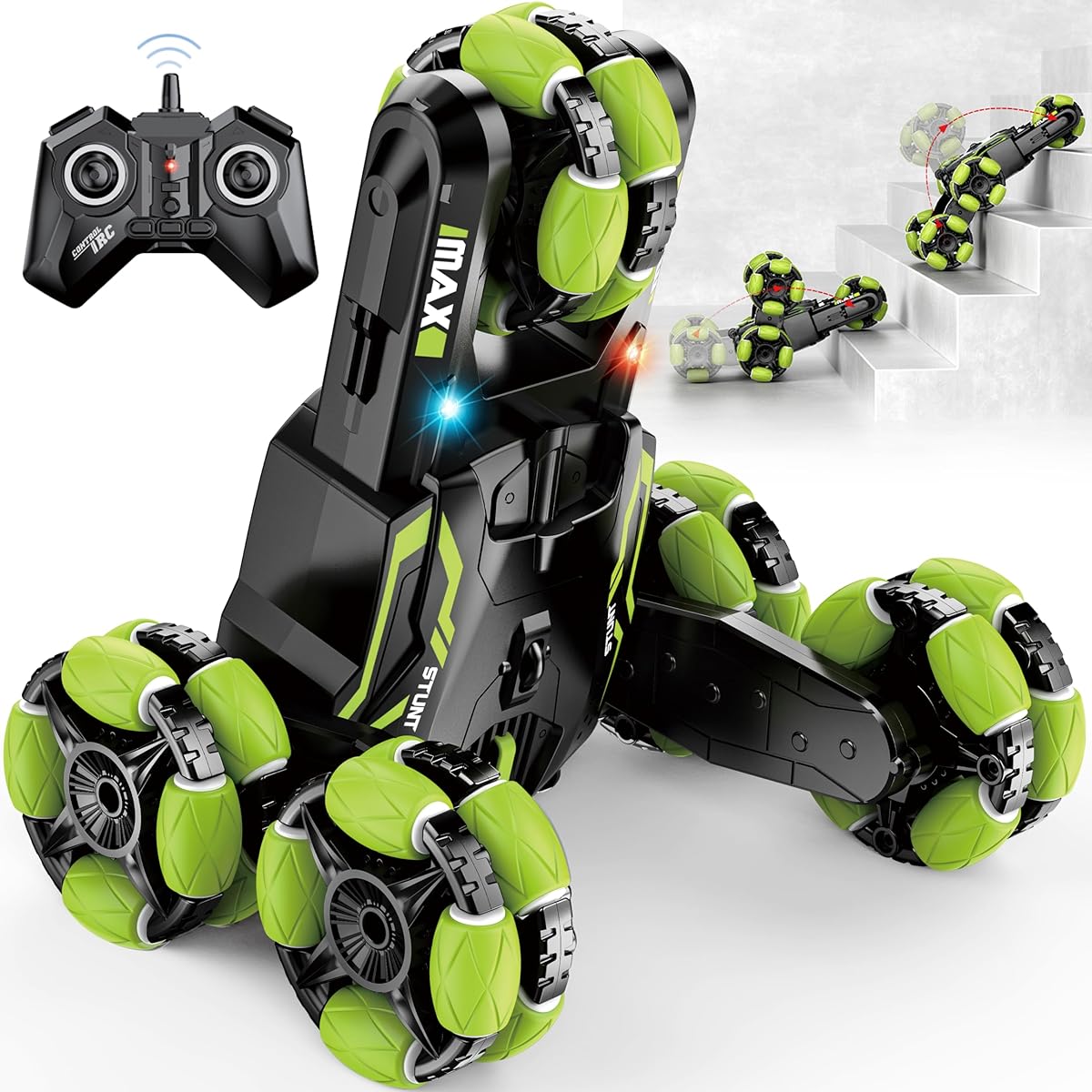 GUOKAI 360° Rotation Remote Control 4WD Stunt Car with Double Sided Stunt Control