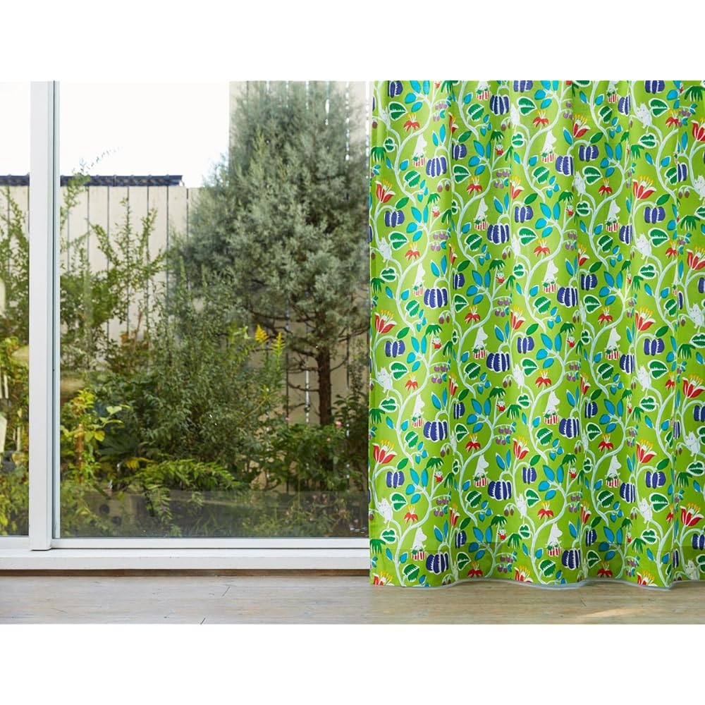 MOOMIN Tribute Works Curtain Width 100 x Length 135 Botanical Garden Green Set of 2 Made in Japan