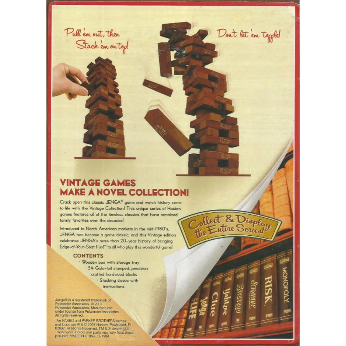 [Jenga] Jenga Hasbro Vintage Wood Book Edition 40194 [Parallel Import]