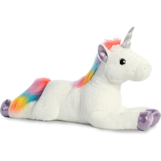 Aurora World Super Flopsy Plush Animal, Rainbow Unicorn Super